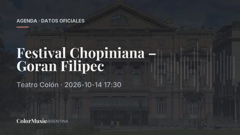 Festival Chopiniana – Goran Filipec — Teatro Colón