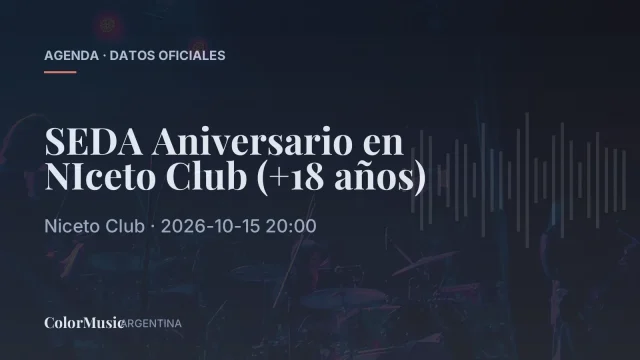SEDA Aniversario en NIceto Club (+18 años)