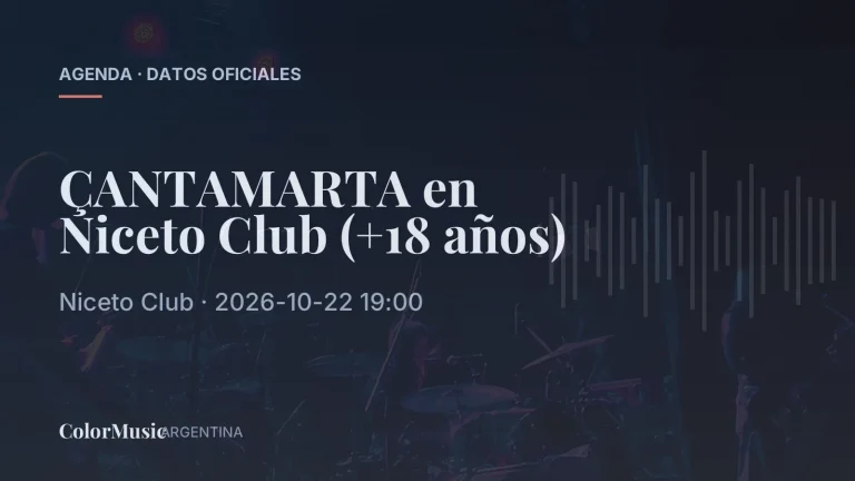 ÇANTAMARTA en Niceto Club (+18 años)