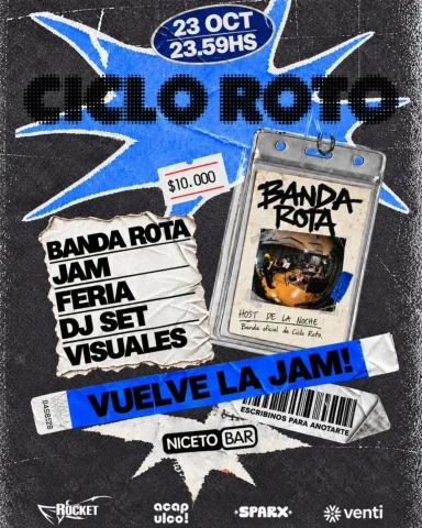 CICLO ROTO 23 OCT en Niceto Bar