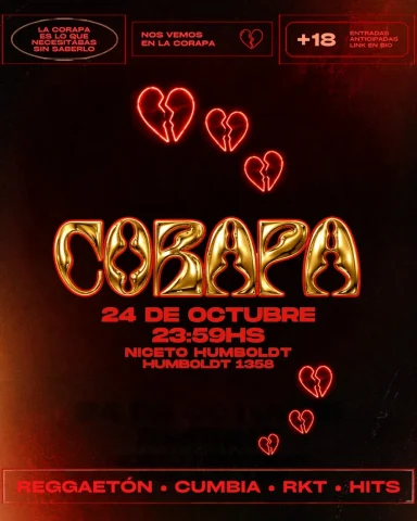 Corapa 24 0ct en Humboldt | Niceto Club (+18 años)