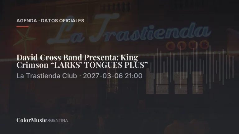 David Cross Band Presenta: King Crimson “LARKS’ TONGUES PLUS” — La Trastienda Club
