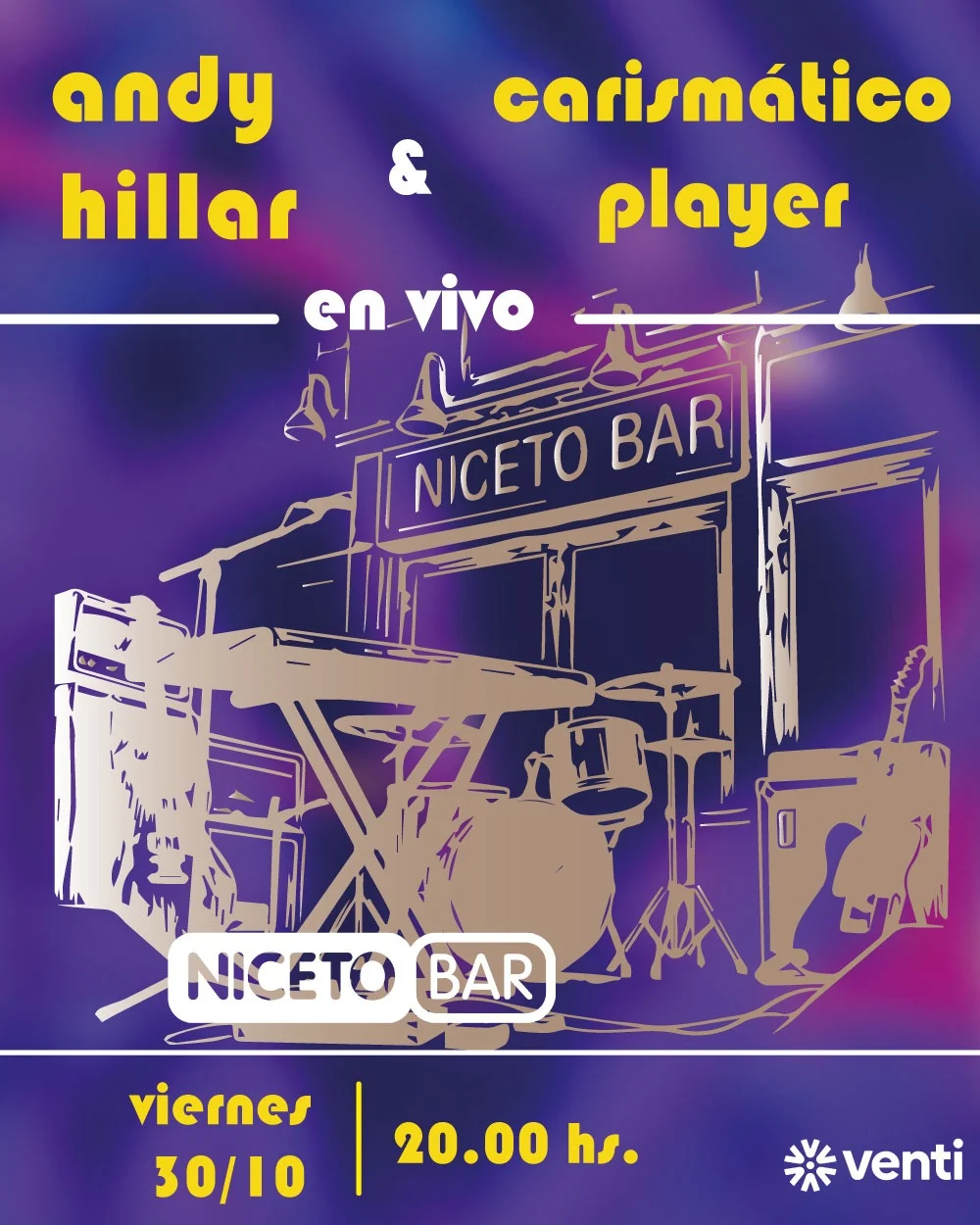 Andy Hillar + Carismático Player en Niceto Bar