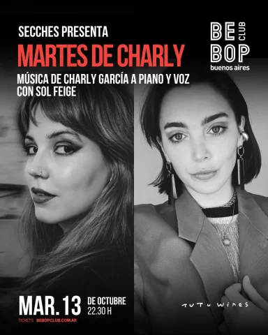 Secches Presenta | Martes de Charly | Música de Charly García a Piano y Voz – Cada Martes Una Cantante Distinta — Bebop Club