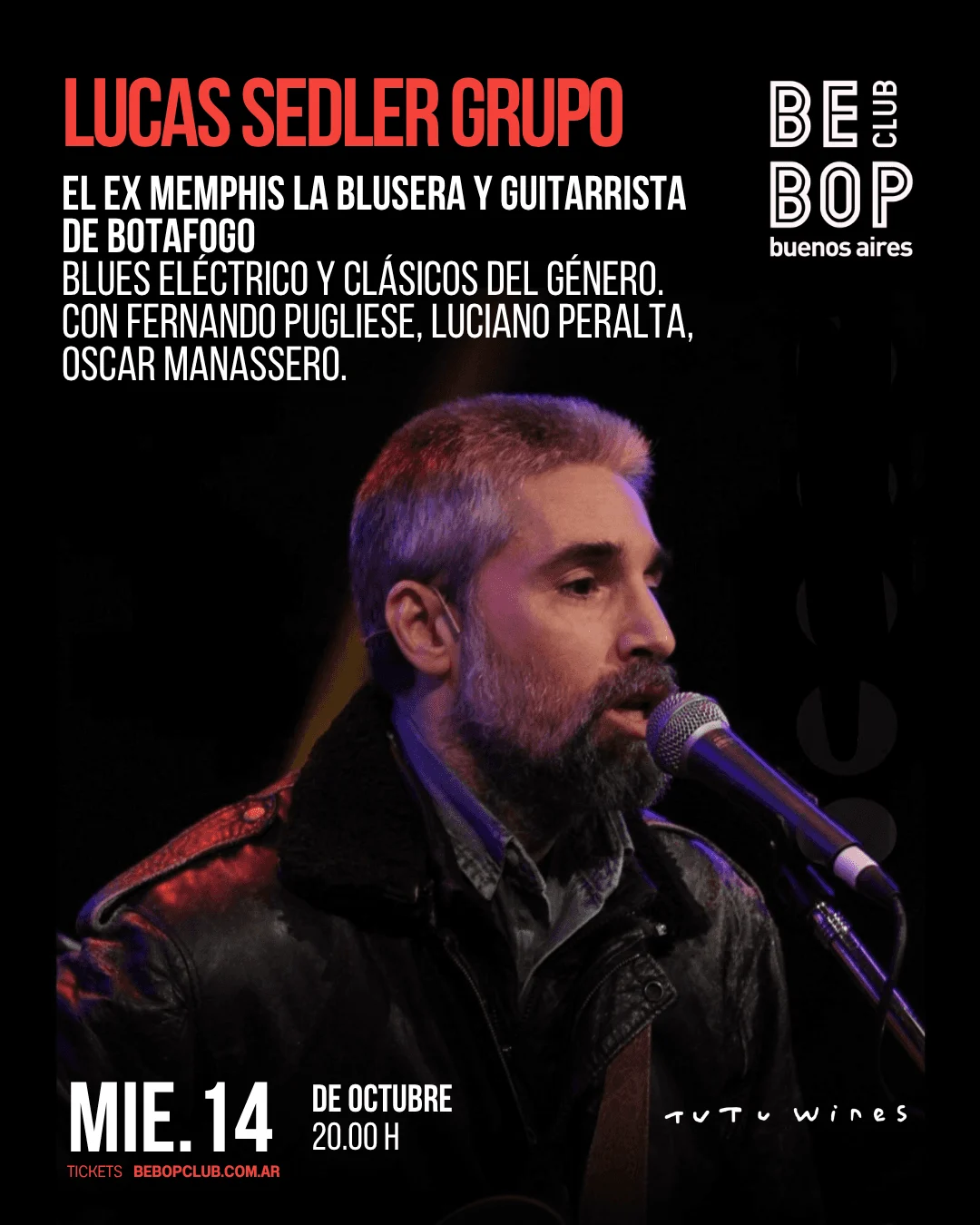 Lucas Sedler Grupo | El ex Memphis la Blusera y guitarrista de Botafogo | Blues eléctrico y clásicos del género.. Con Fernando Pugliese, Luciano Peralta, Oscar Manassero. — Bebop Club