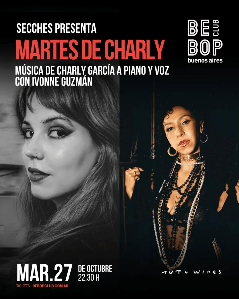 Secches Presenta | Martes de Charly | Música de Charly García a Piano y Voz – Cada Martes Una Cantante Distinta — Bebop…
