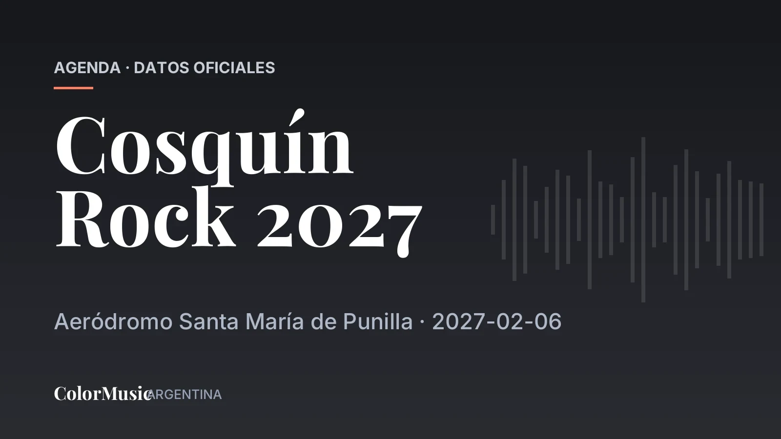 Cosquín Rock 2027 — Aeródromo Santa María de Punilla