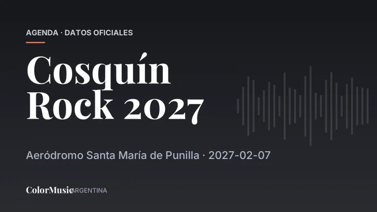 Cosquín Rock 2027 — Aeródromo Santa María de Punilla (7 de febrero)
