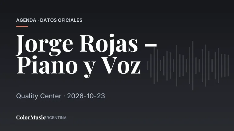Jorge Rojas – Piano y Voz — Quality Center