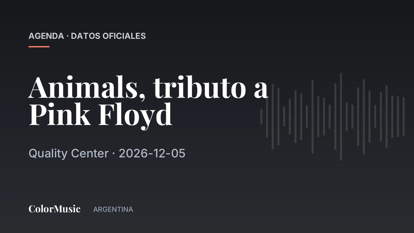 Animals, tributo a Pink Floyd — Quality Center