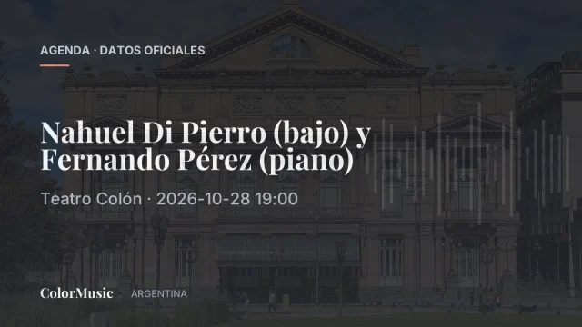 Nahuel Di Pierro (bajo) y Fernando Pérez (piano) — Teatro Colón