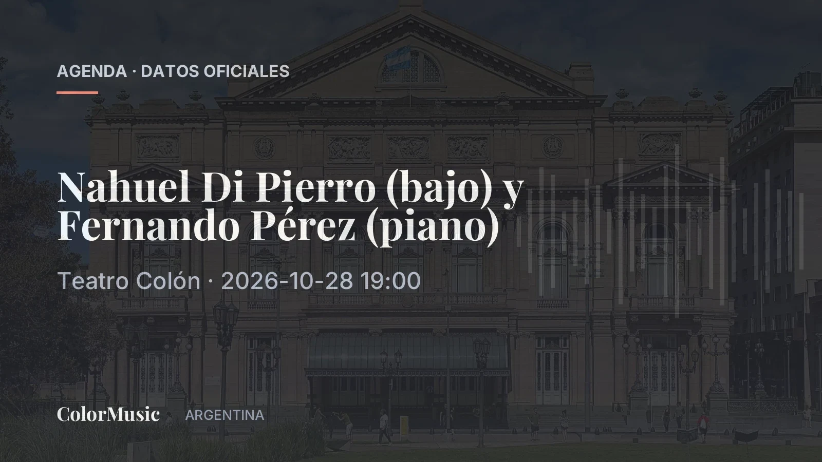 Nahuel Di Pierro (bajo) y Fernando Pérez (piano) — Teatro Colón