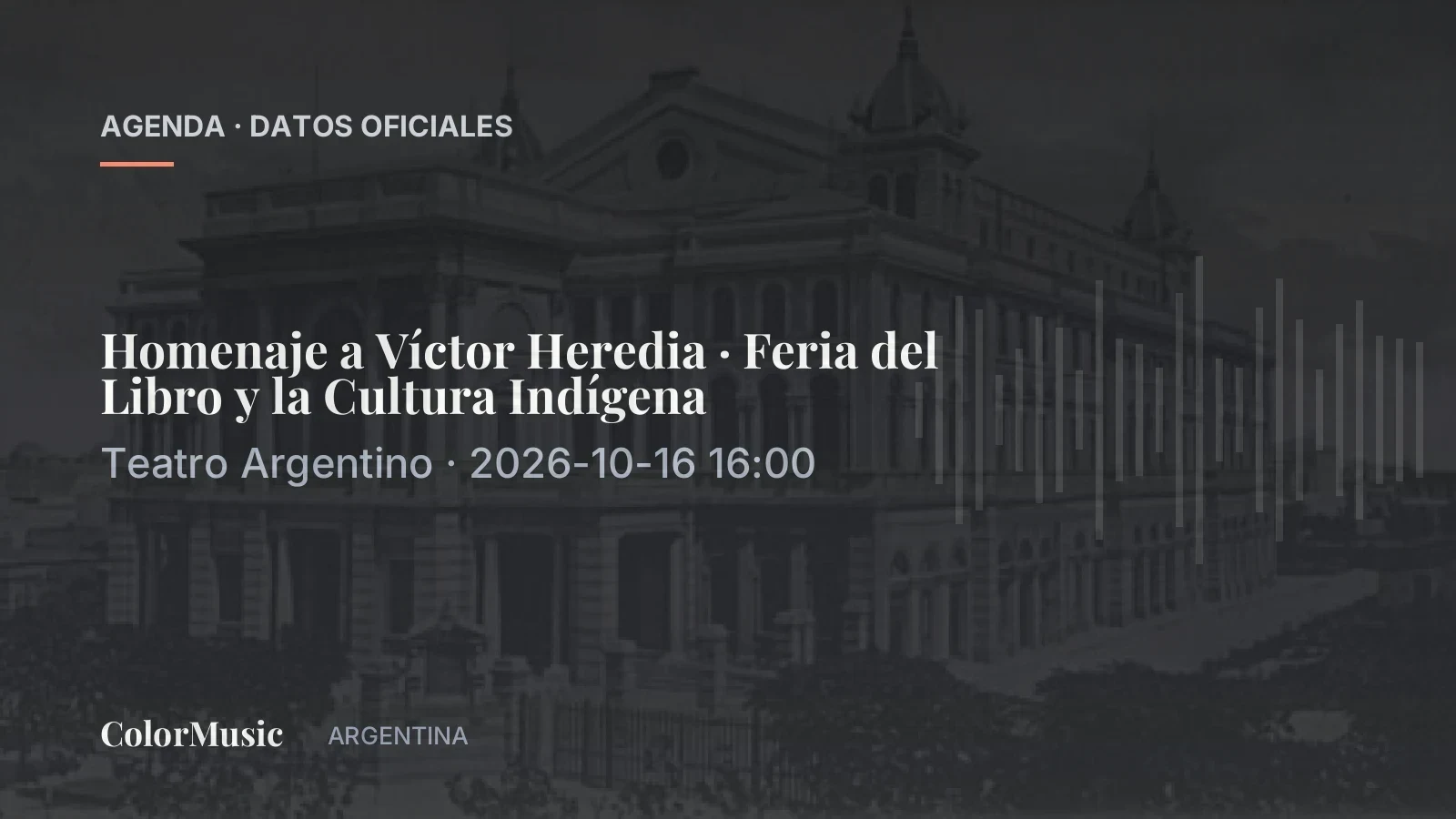 Homenaje a Víctor Heredia · Feria del Libro y la Cultura Indígena — Teatro Argentino