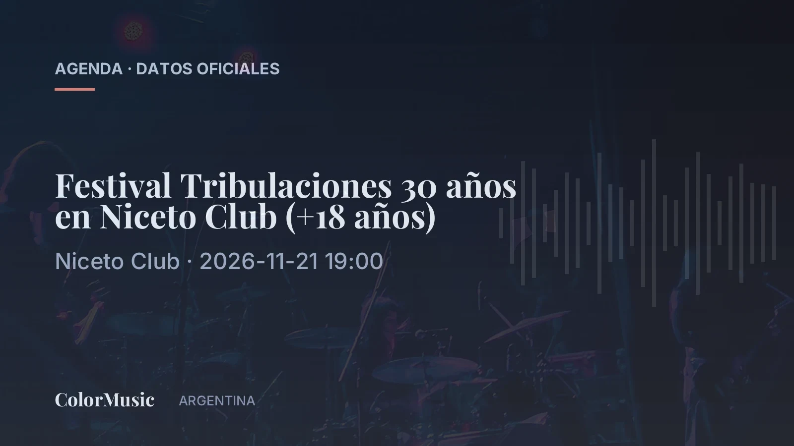Festival Tribulaciones 30 años en Niceto Club (+18 años)