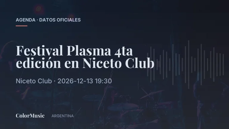 Festival Plasma 4ta edición en Niceto Club