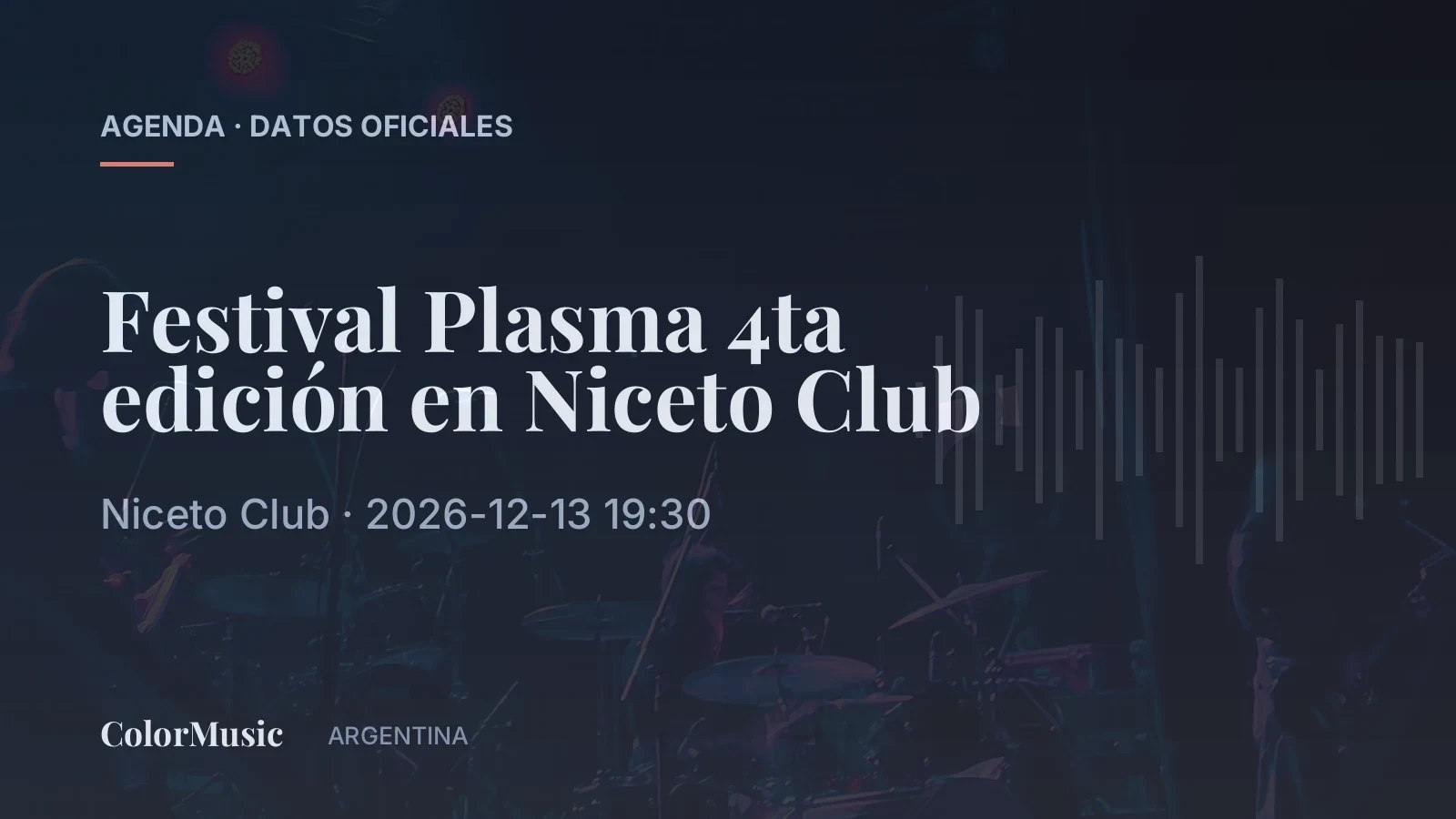 Festival Plasma 4ta edición en Niceto Club