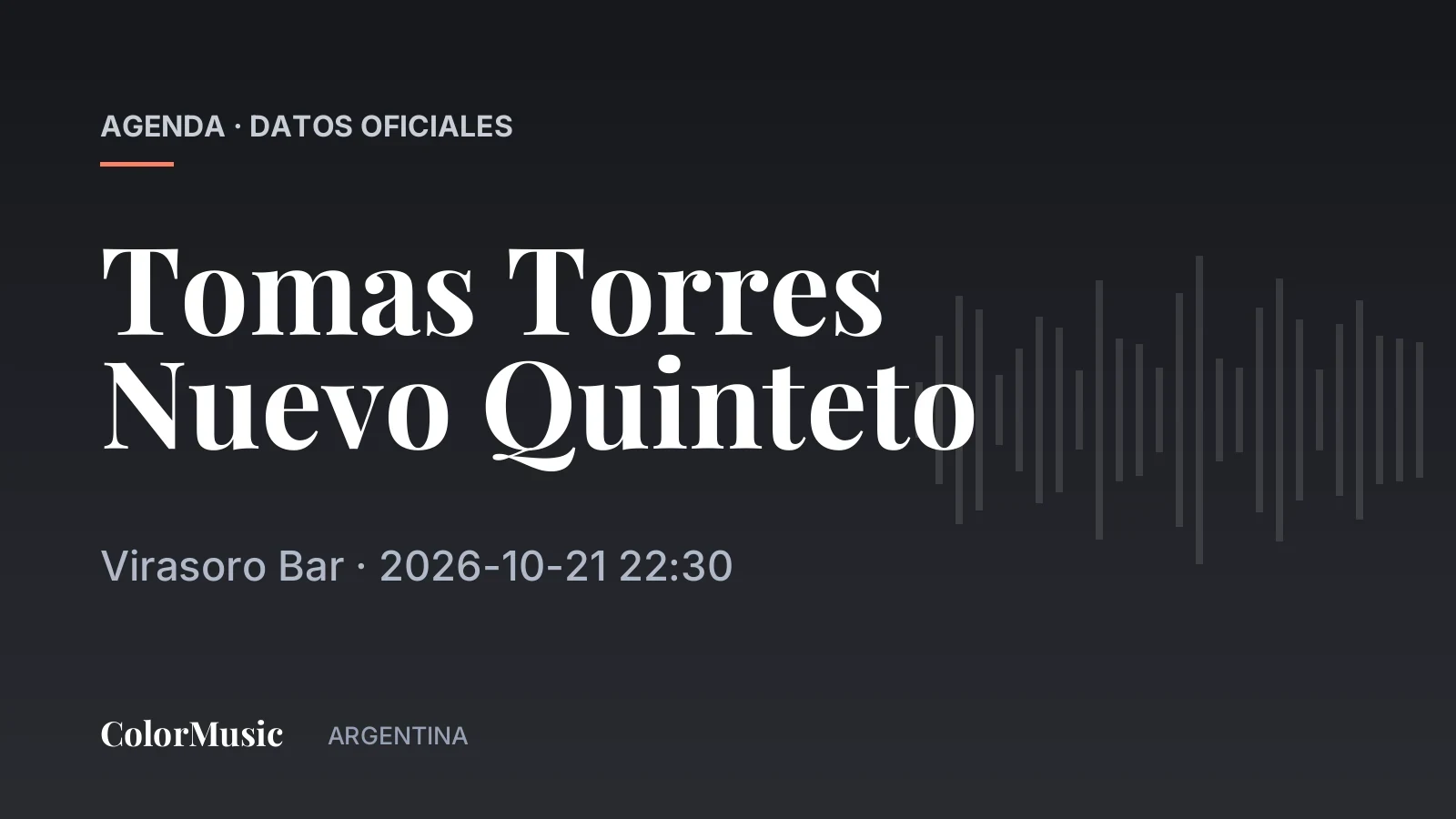 Tomas Torres Nuevo Quinteto — Virasoro Bar