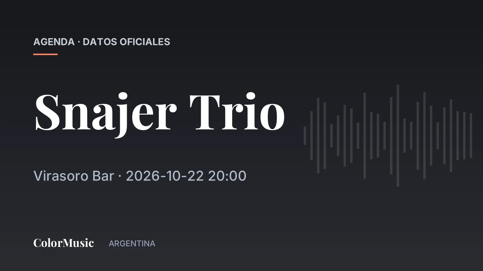 Snajer Trio — Virasoro Bar