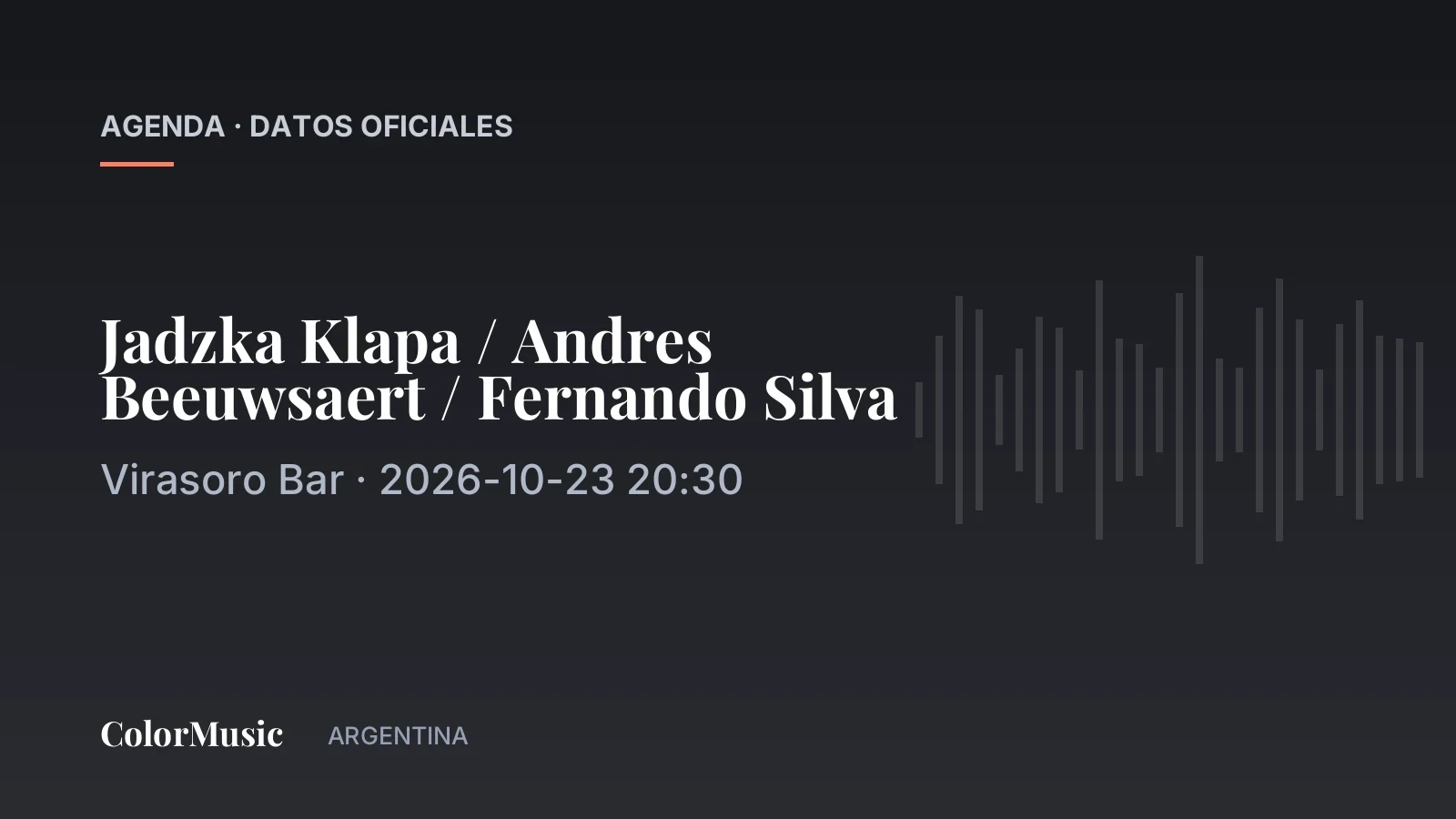 Jadzka Klapa / Andres Beeuwsaert / Fernando Silva — Virasoro Bar