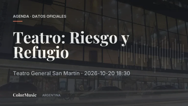 Teatro: Riesgo y Refugio — Teatro General San Martín (20 de octubre)