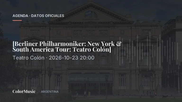 [Berliner Philharmoniker: New York & South America Tour: Teatro Colón] (23 de octubre)