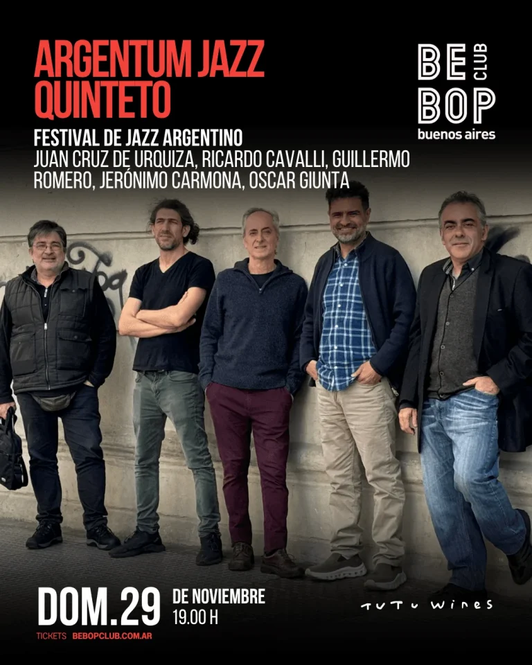 Argentum Jazz Quinteto | Festival de Jazz Argentino | Juan Cruz de Urquiza, Ricardo Cavalli, Guillermo Romero, Jerónimo…