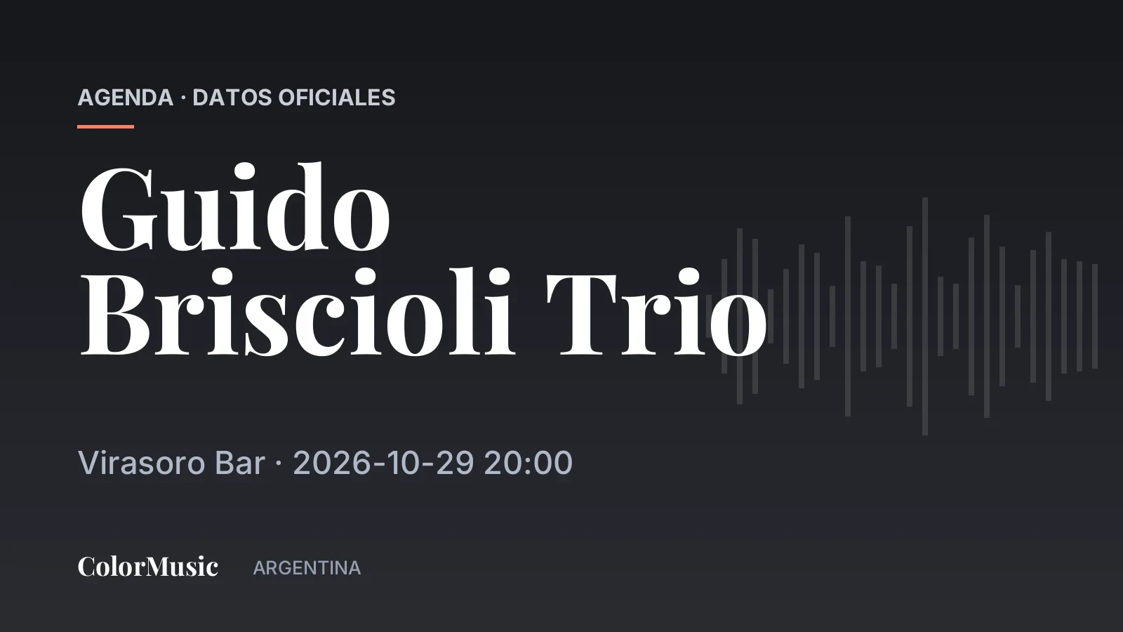 Guido Briscioli Trio — Virasoro Bar