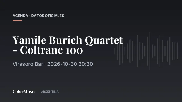 Yamile Burich Quartet – Coltrane 100 — Virasoro Bar