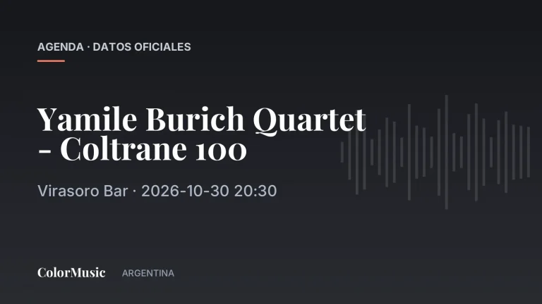 Yamile Burich Quartet – Coltrane 100 — Virasoro Bar