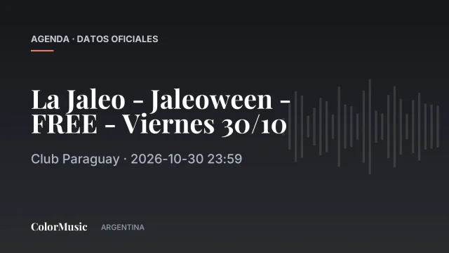 La Jaleo – Jaleoween – FREE – Viernes 30/10 — Club Paraguay