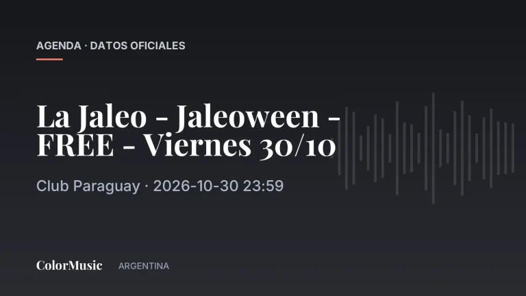 La Jaleo – Jaleoween – FREE – Viernes 30/10 — Club Paraguay