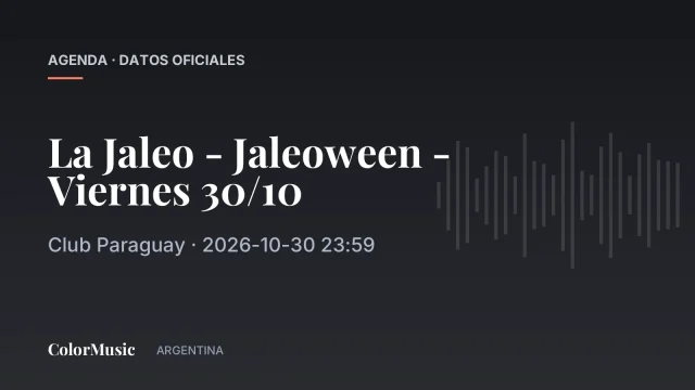 La Jaleo – Jaleoween – Viernes 30/10 — Club Paraguay