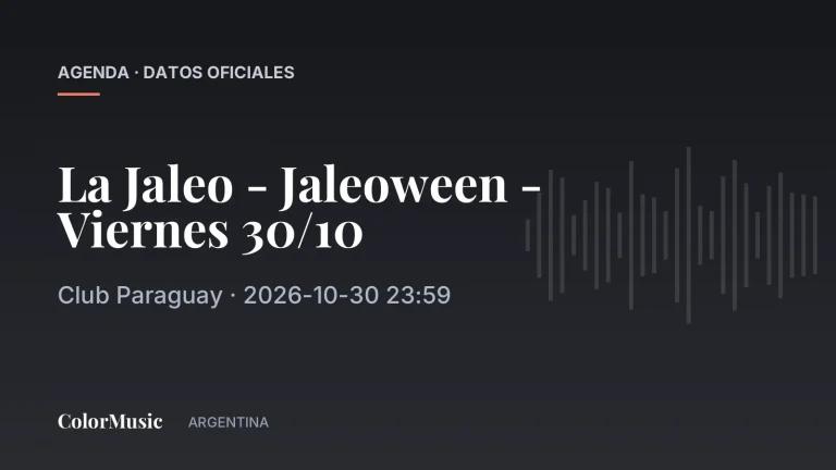 La Jaleo – Jaleoween – Viernes 30/10 — Club Paraguay