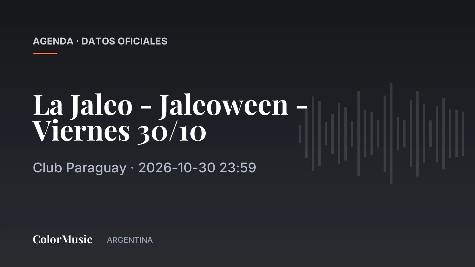 La Jaleo – Jaleoween – Viernes 30/10 — Club Paraguay