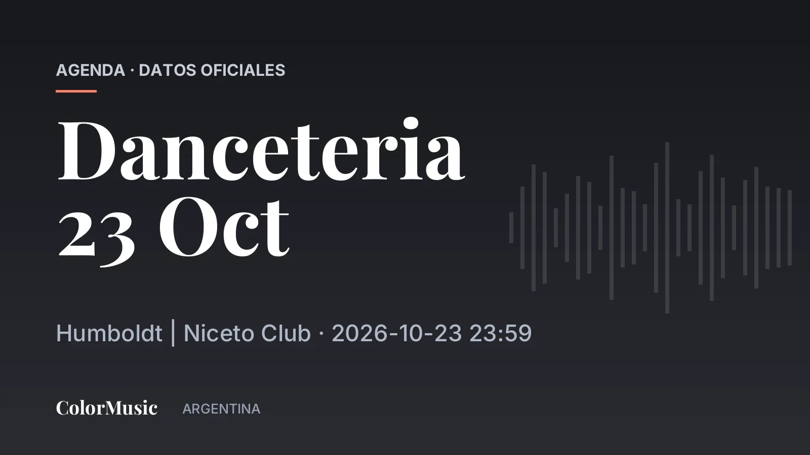 Danceteria 23 Oct — Humboldt | Niceto Club