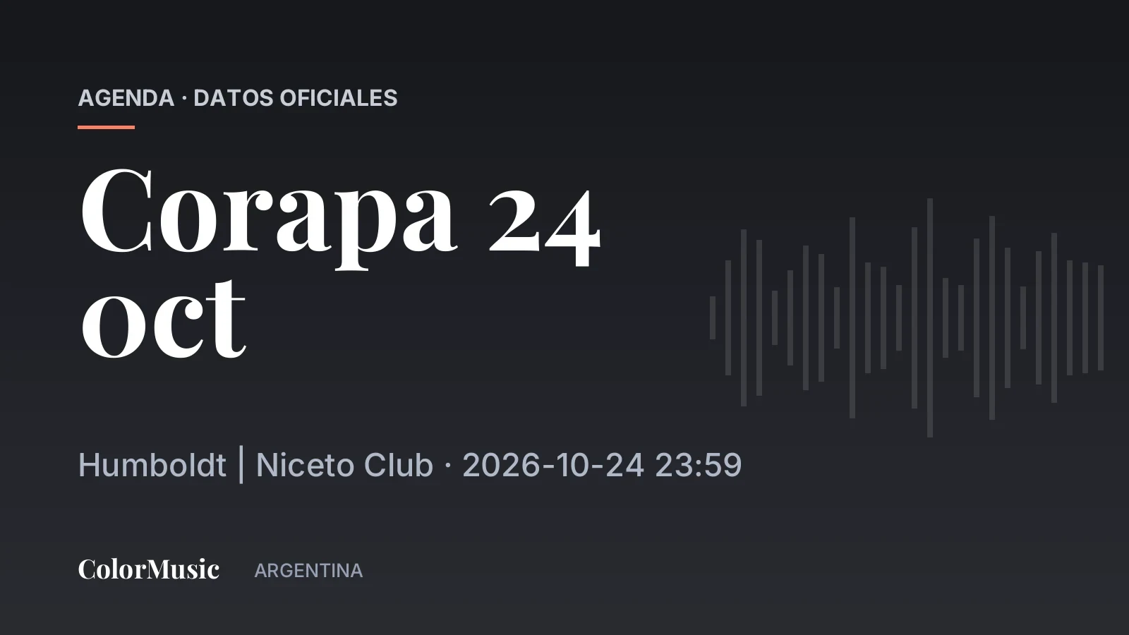 Corapa 24 0ct — Humboldt | Niceto Club