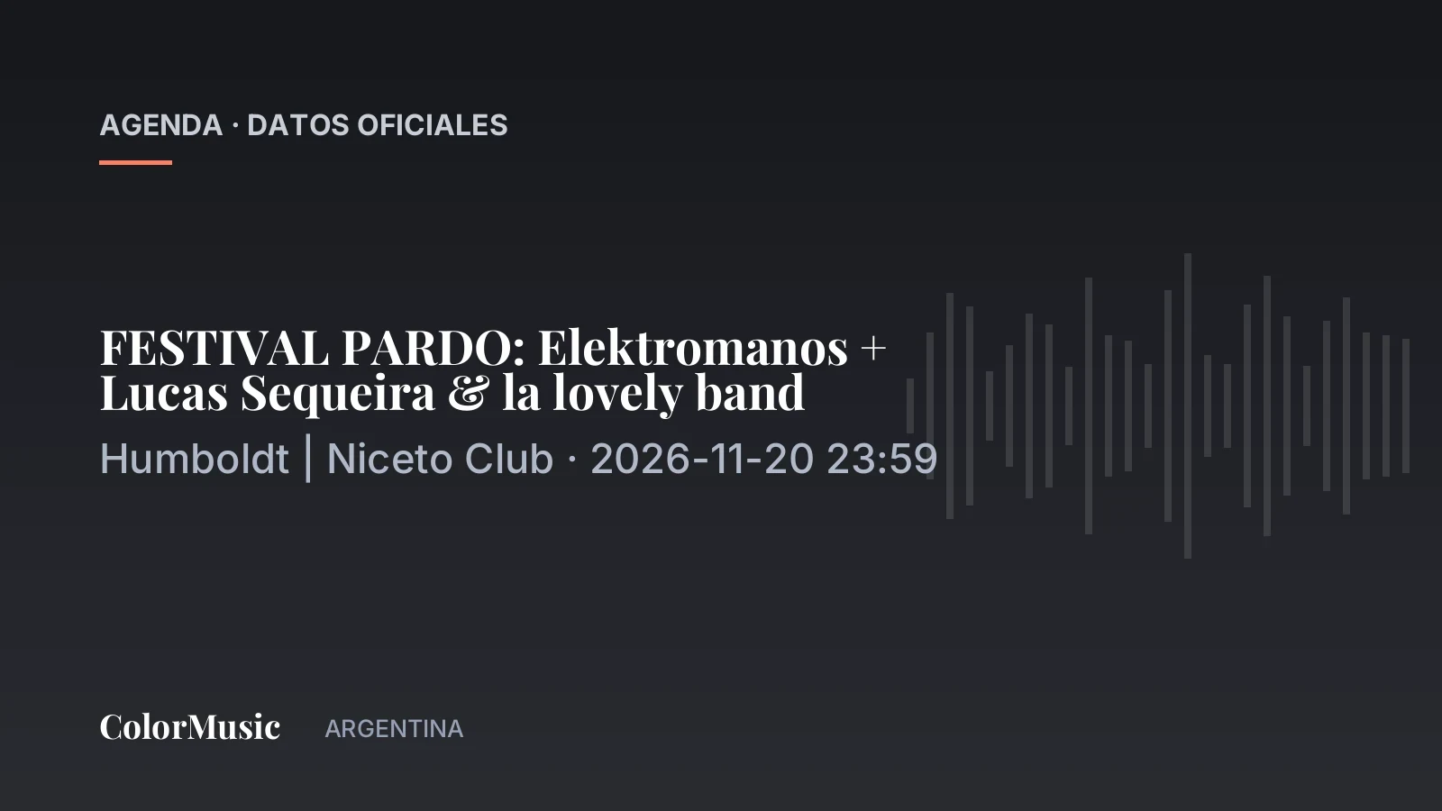 FESTIVAL PARDO: Elektromanos + Lucas Sequeira & la lovely band — Humboldt | Niceto Club