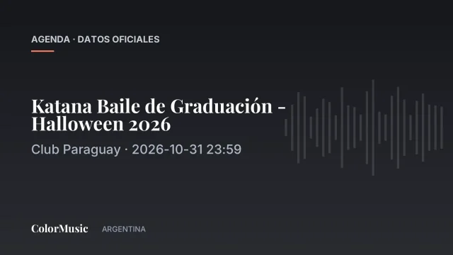Katana Baile de Graduación – Halloween 2026 — Club Paraguay