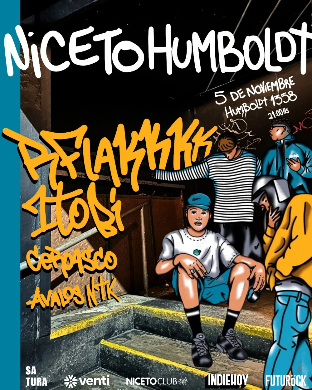 SATURA: RFlakkkk + 1Tobi + ceroasco + Avalos Ntk — Humboldt | Niceto Club
