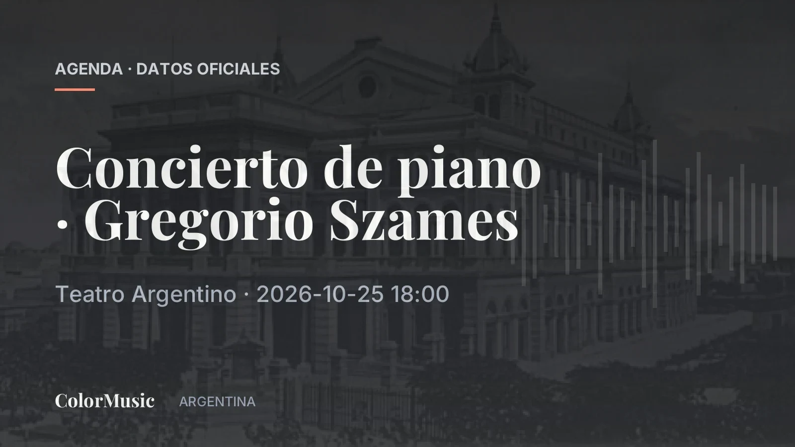 Concierto de piano · Gregorio Szames — Teatro Argentino