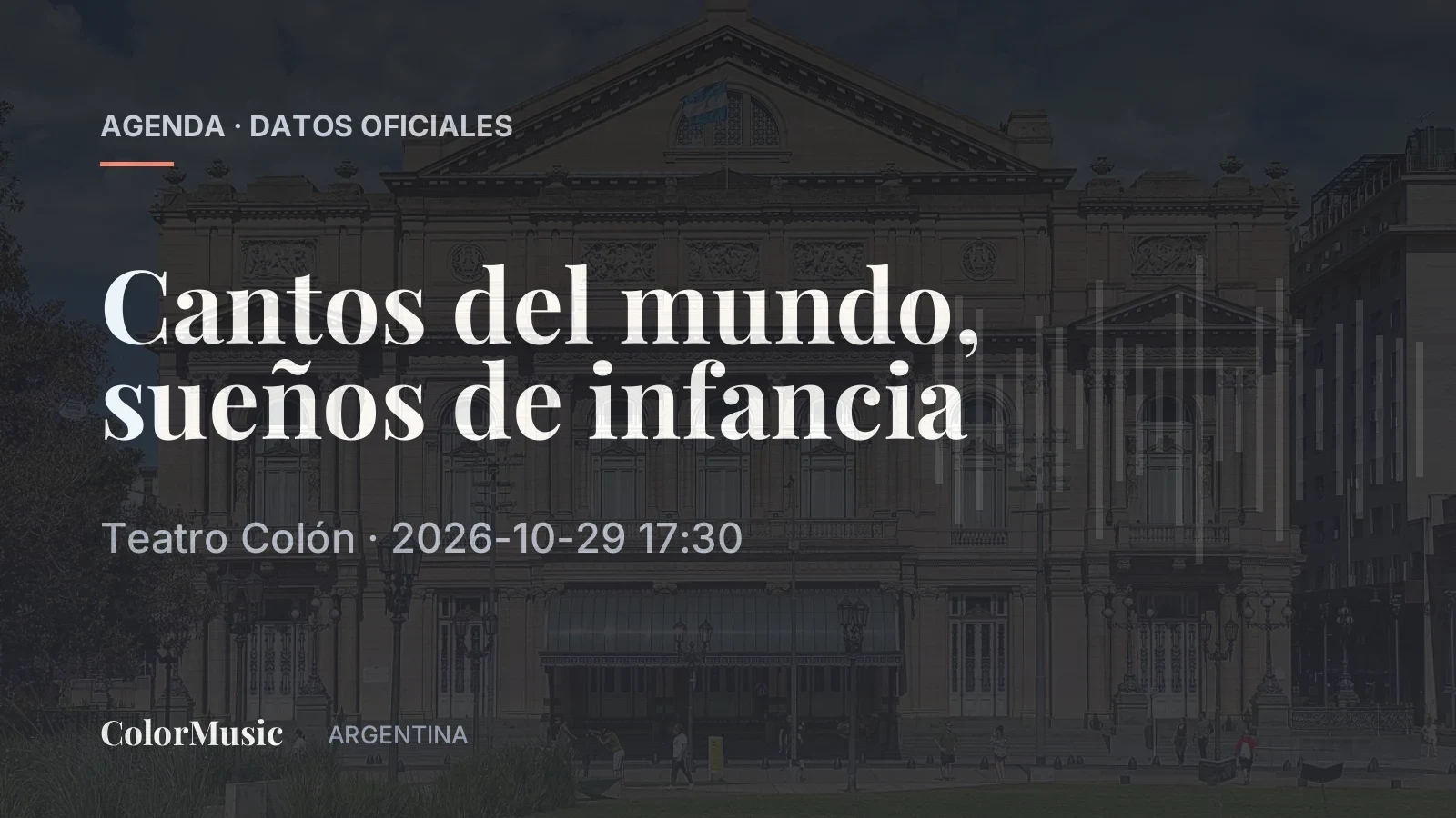 Cantos del mundo, sueños de infancia — Teatro Colón