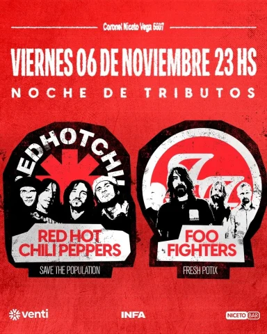 Noche de Tributos – Save The Population + Fresh Potix en Niceto Bar