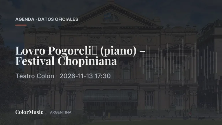Lovro Pogorelić (piano) – Festival Chopiniana — Teatro Colón