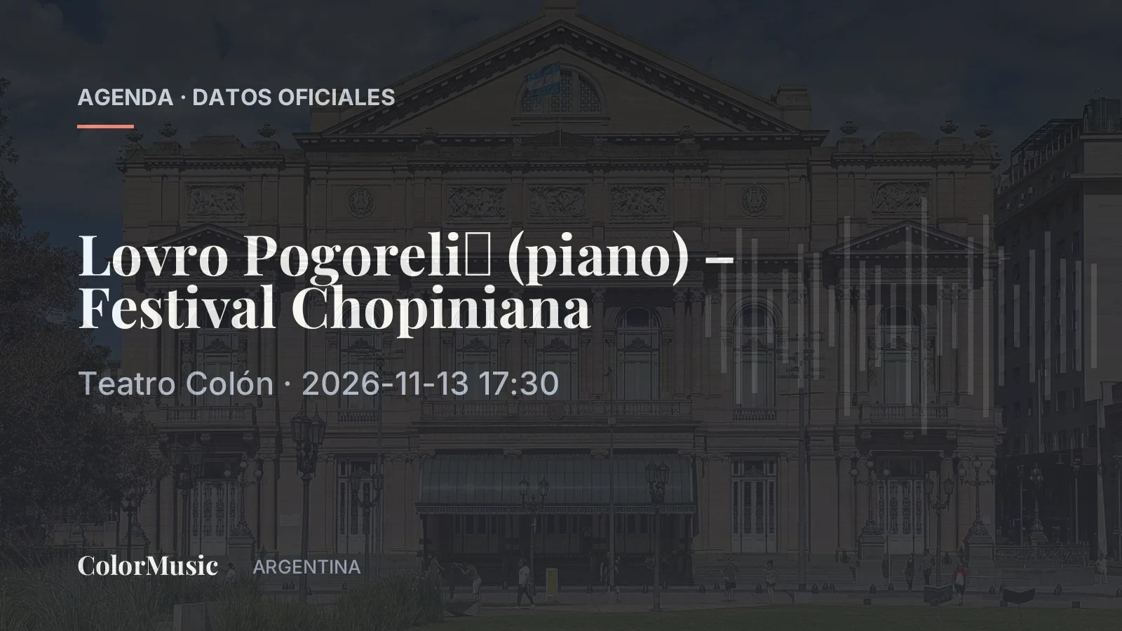 Lovro Pogorelić (piano) – Festival Chopiniana — Teatro Colón