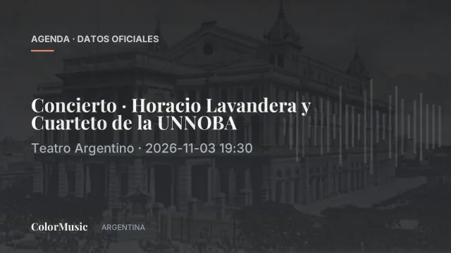 Concierto · Horacio Lavandera y Cuarteto de la UNNOBA — Teatro Argentino