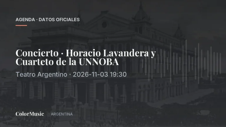 Concierto · Horacio Lavandera y Cuarteto de la UNNOBA — Teatro Argentino