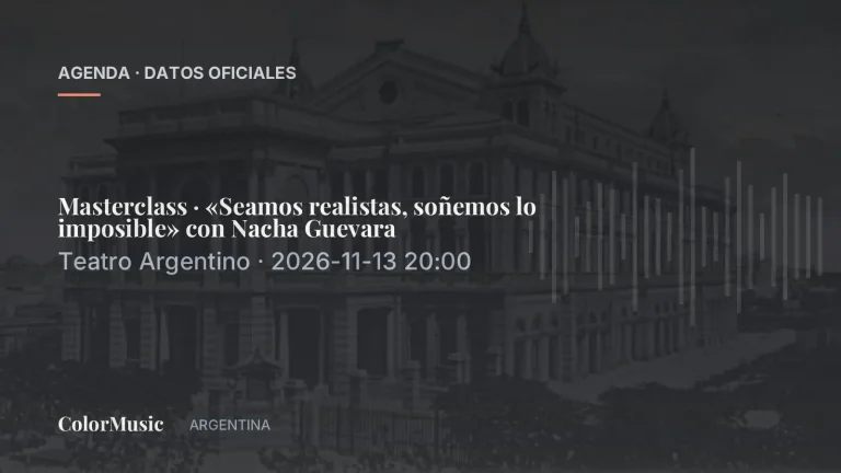 Masterclass · «Seamos realistas, soñemos lo imposible» con Nacha Guevara — Teatro Argentino