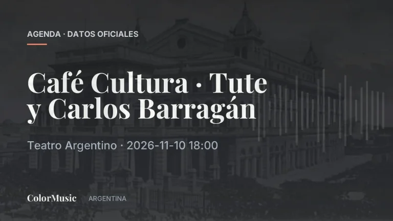 Café Cultura · Tute y Carlos Barragán — Teatro Argentino