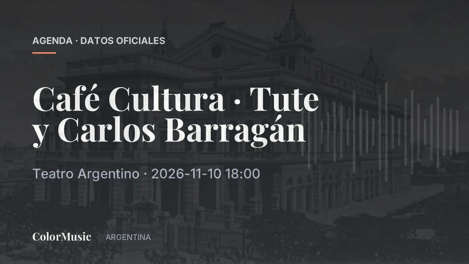 Café Cultura · Tute y Carlos Barragán — Teatro Argentino