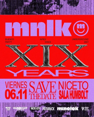 MINELEK XIX ANIVERSARIO en Humboldt | Niceto Club (+18 años)